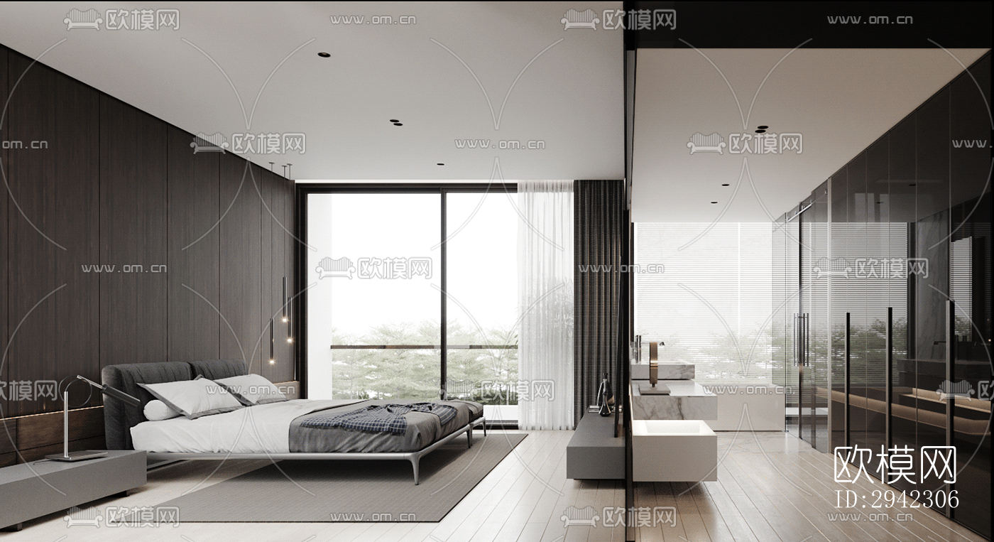 现代平层效果图下载（渲染图3）