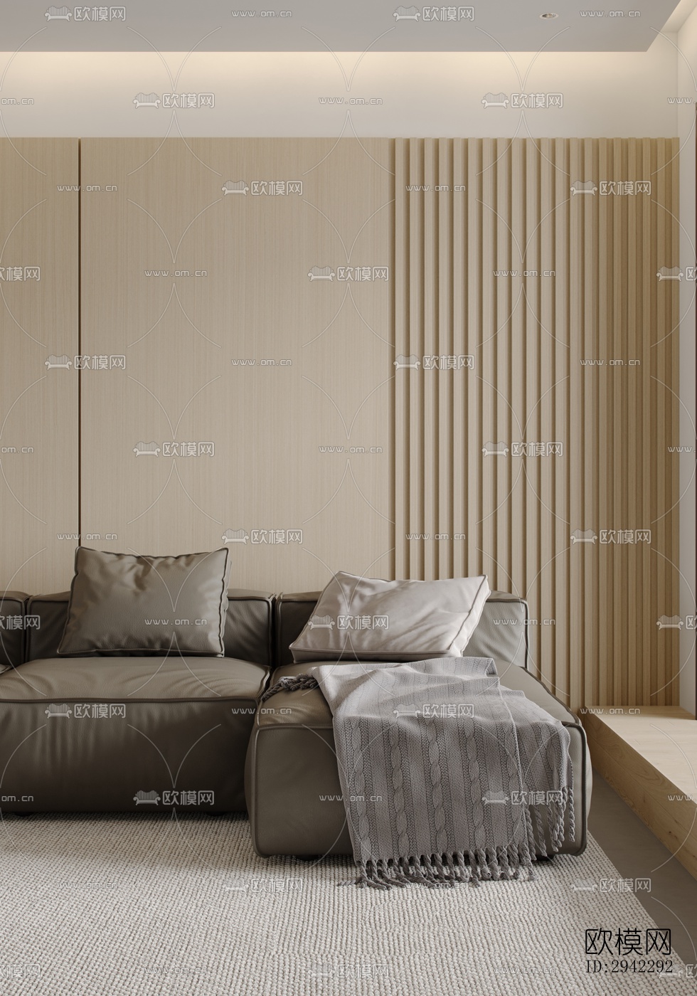 现代平层效果图下载（渲染图6）