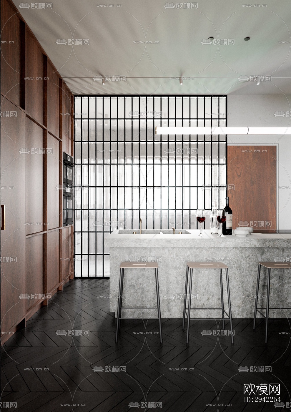 中古风平层效果图下载（渲染图4）