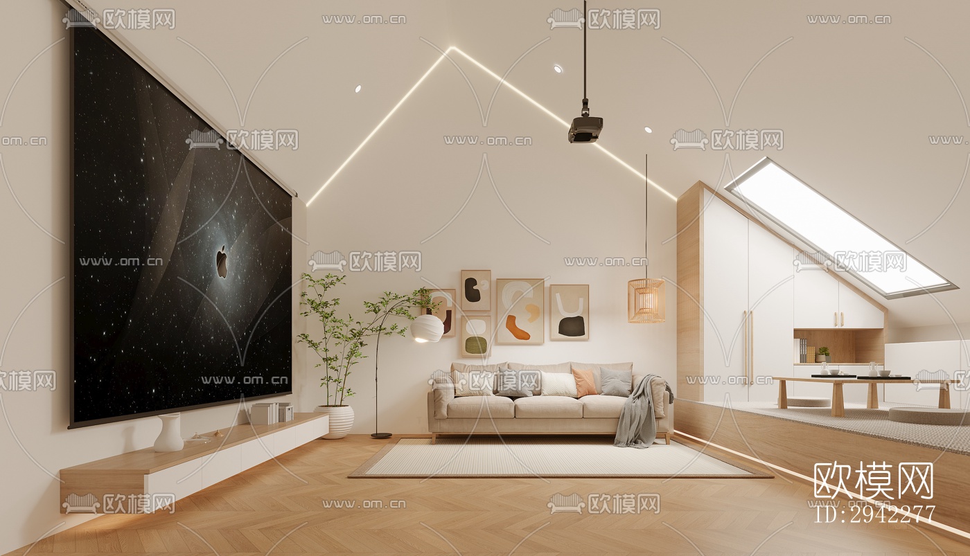 日式平层效果图下载（渲染图7）