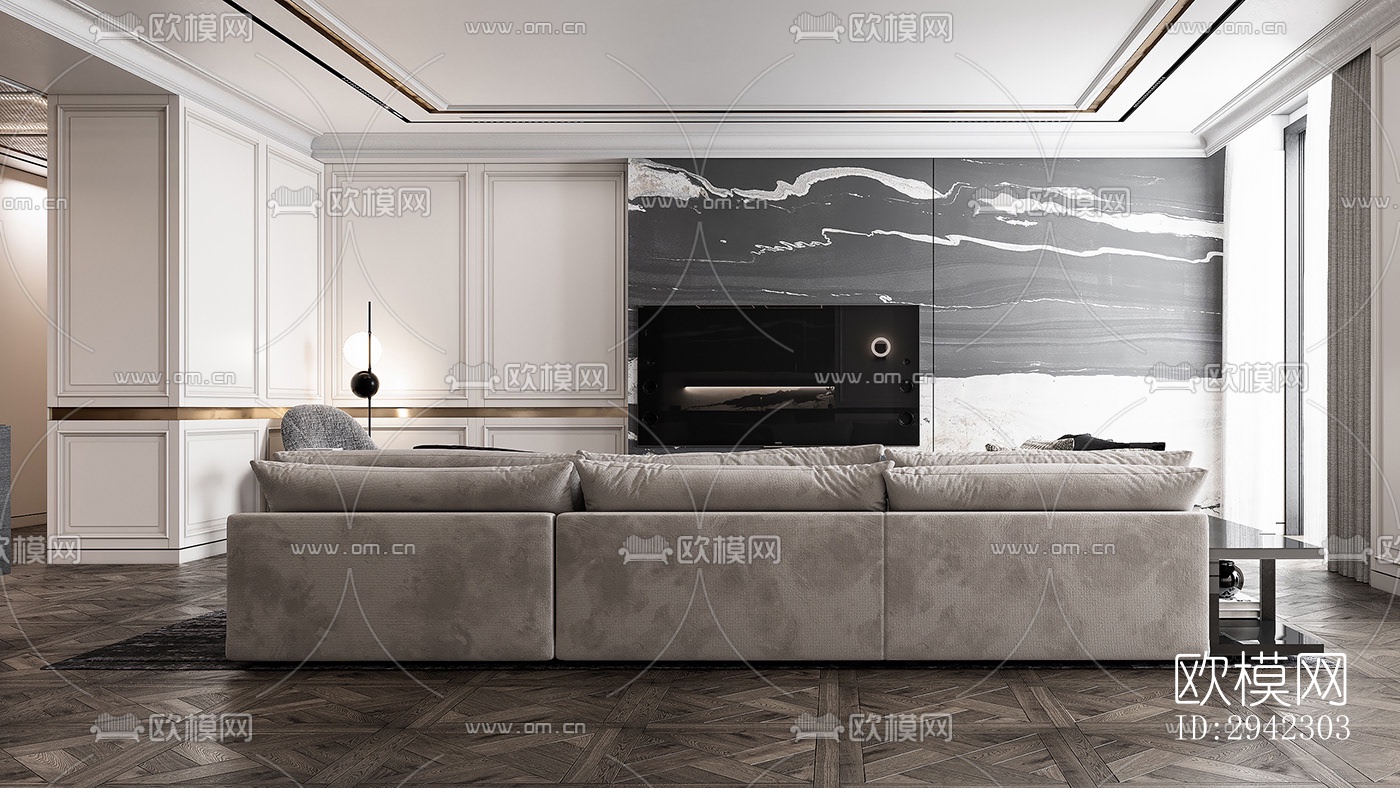 现代平层效果图下载（渲染图5）