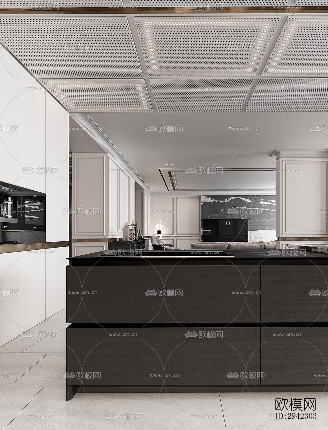 现代平层效果图下载（渲染图1）