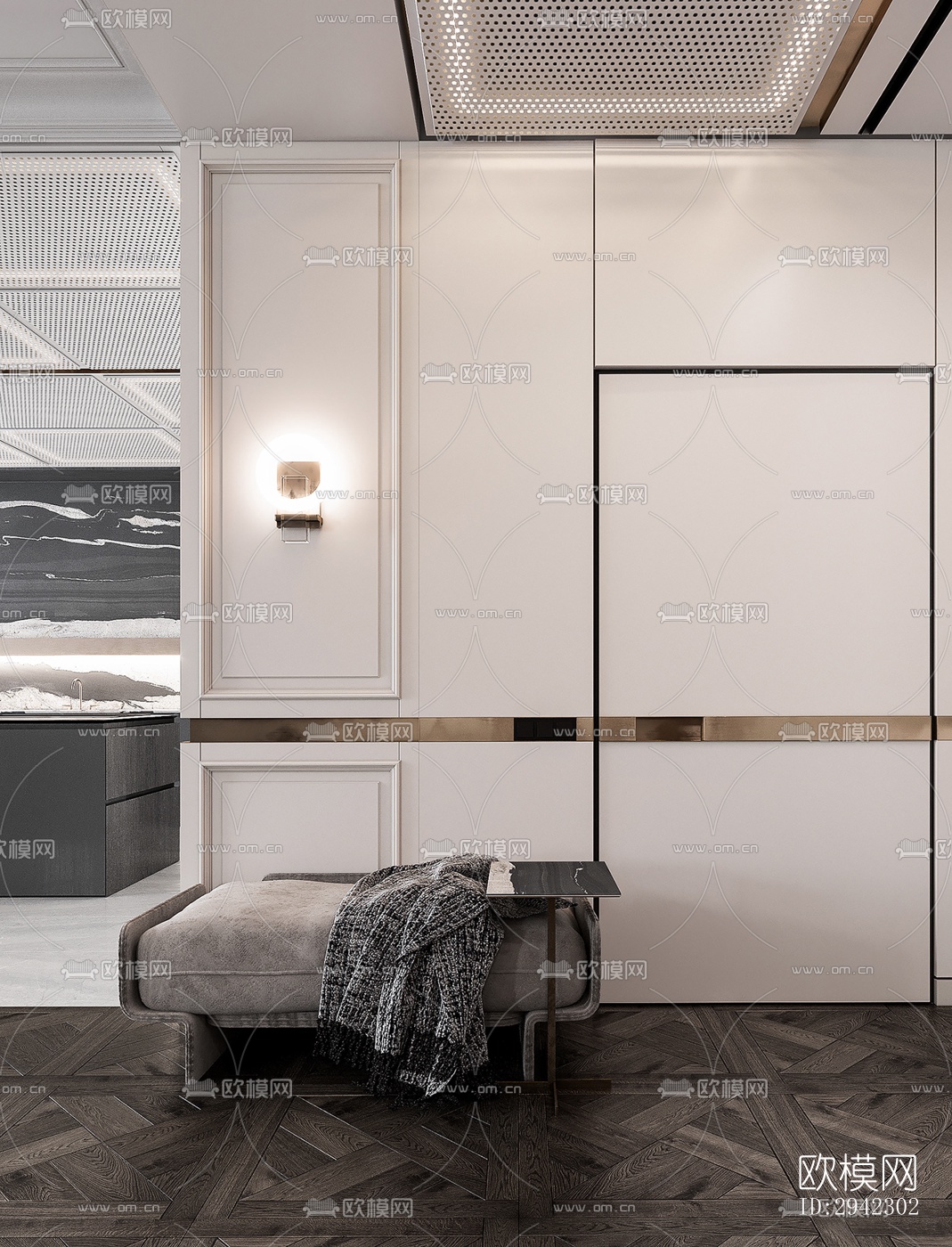 现代平层效果图下载（渲染图8）