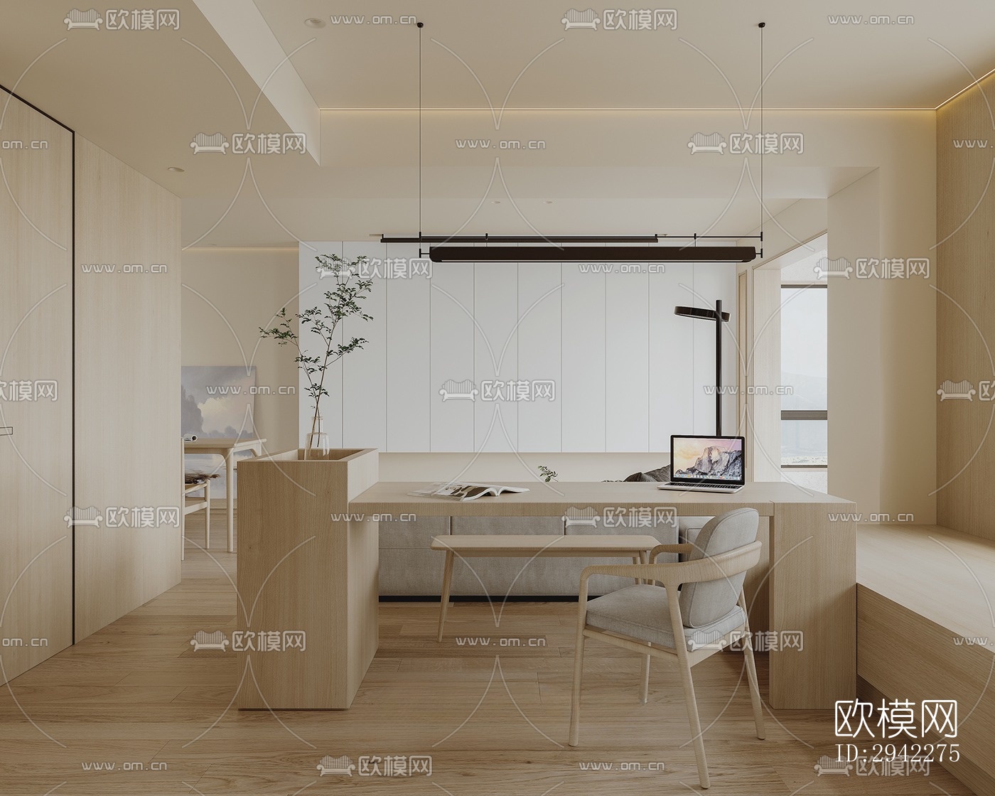 日式平层效果图下载（渲染图6）