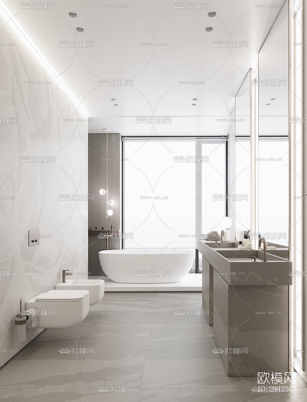 现代平层效果图下载（渲染图20）