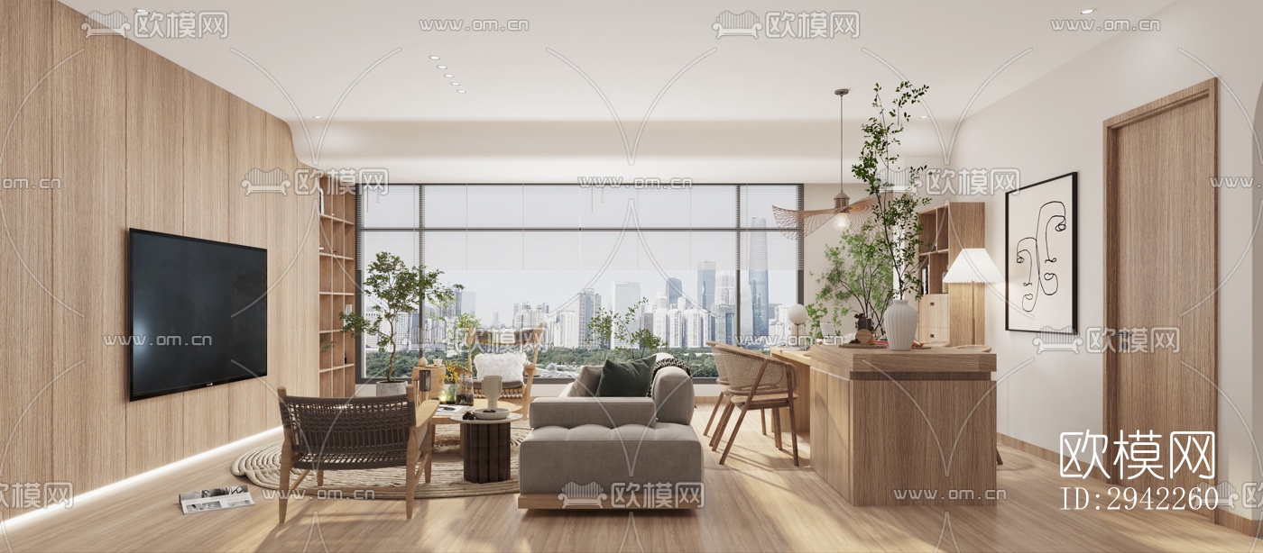 北欧平层效果图下载（渲染图2）