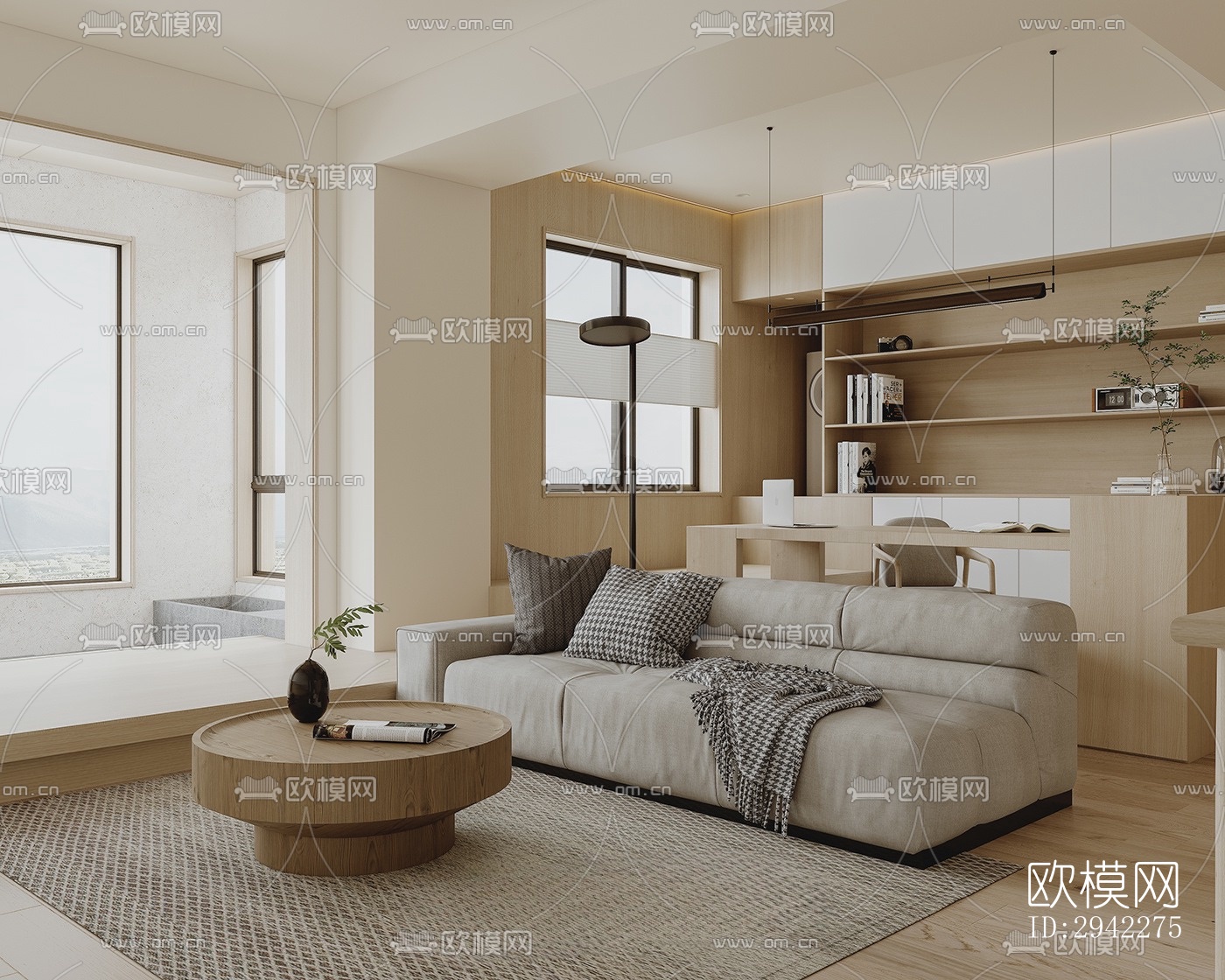 日式平层效果图下载（渲染图3）