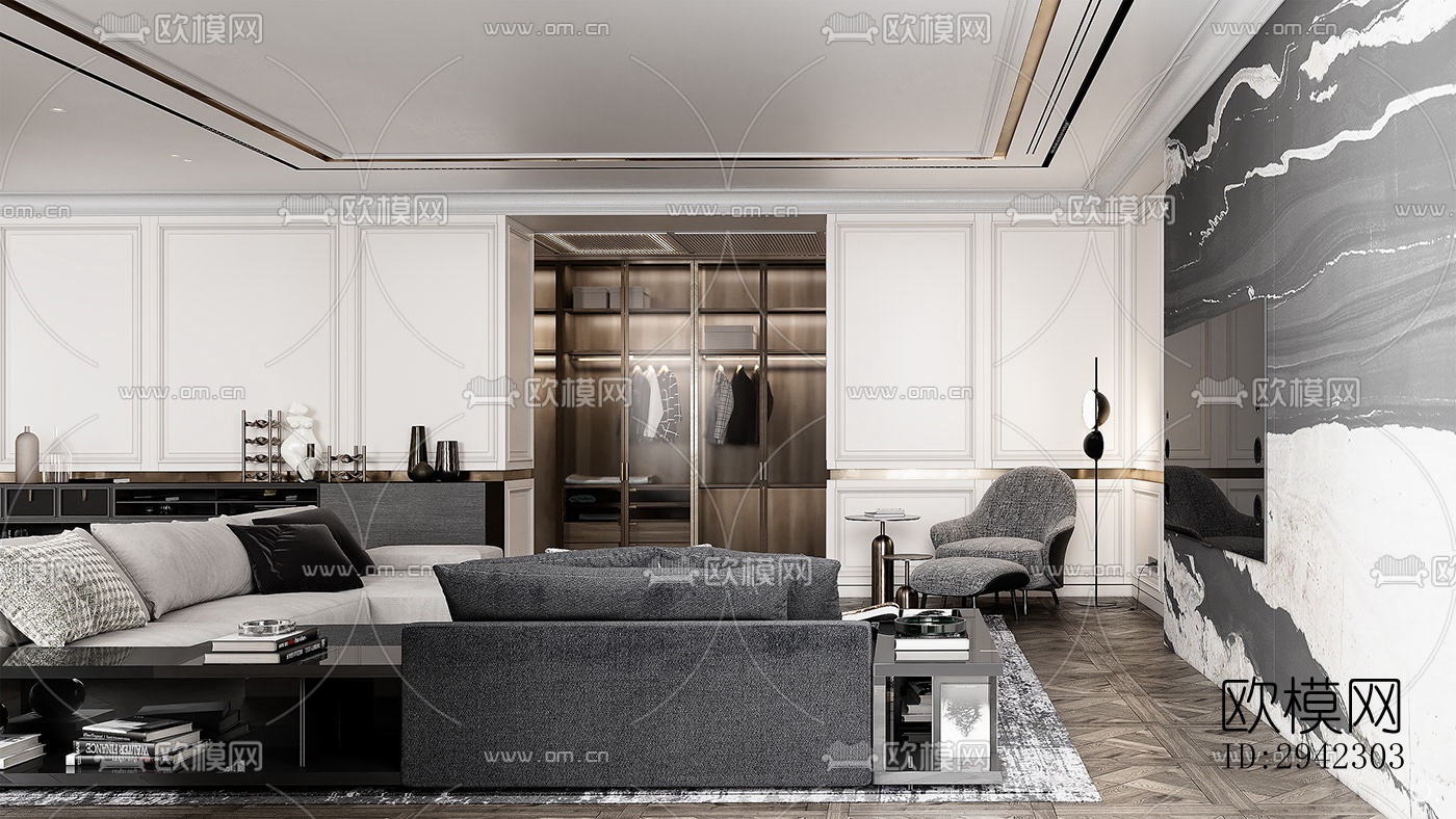 现代平层效果图下载（渲染图16）