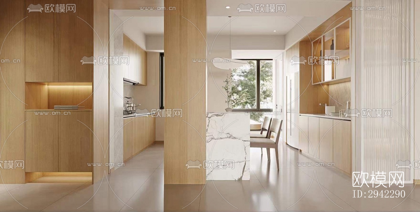 现代平层效果图下载（渲染图3）