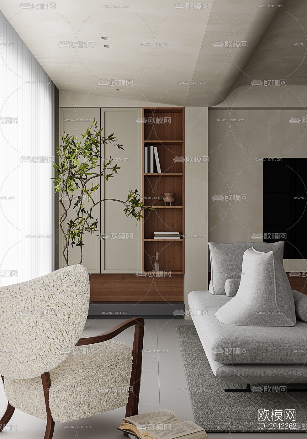 北欧平层效果图下载（渲染图2）