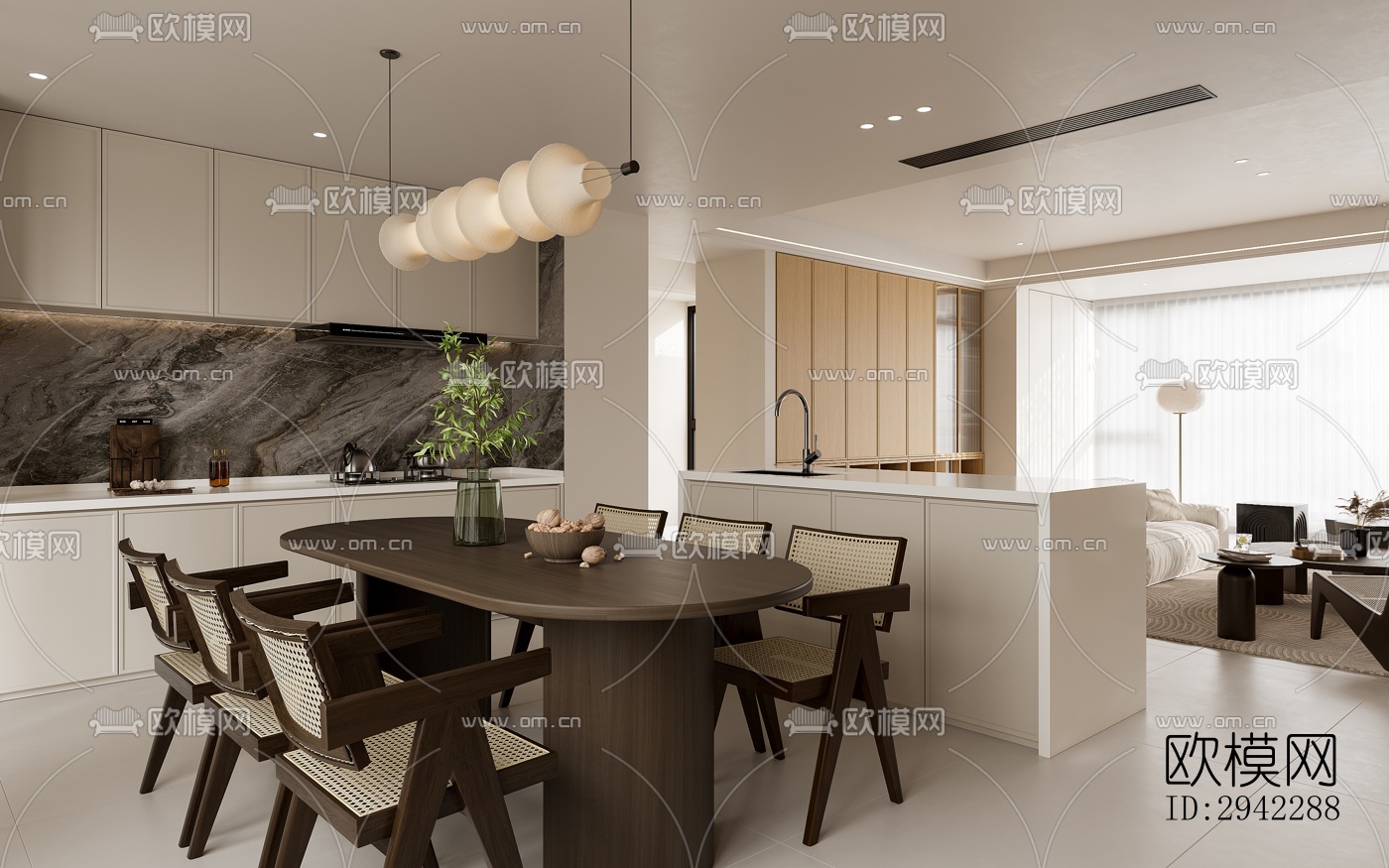 现代平层效果图下载（渲染图3）