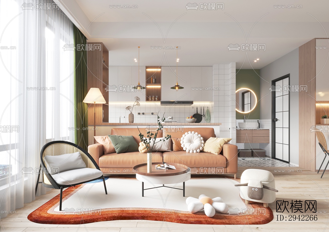 北欧平层效果图下载（渲染图9）