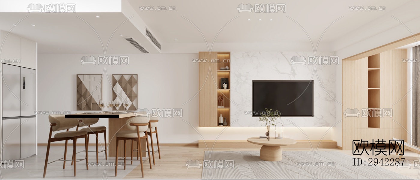 现代平层效果图下载（渲染图5）