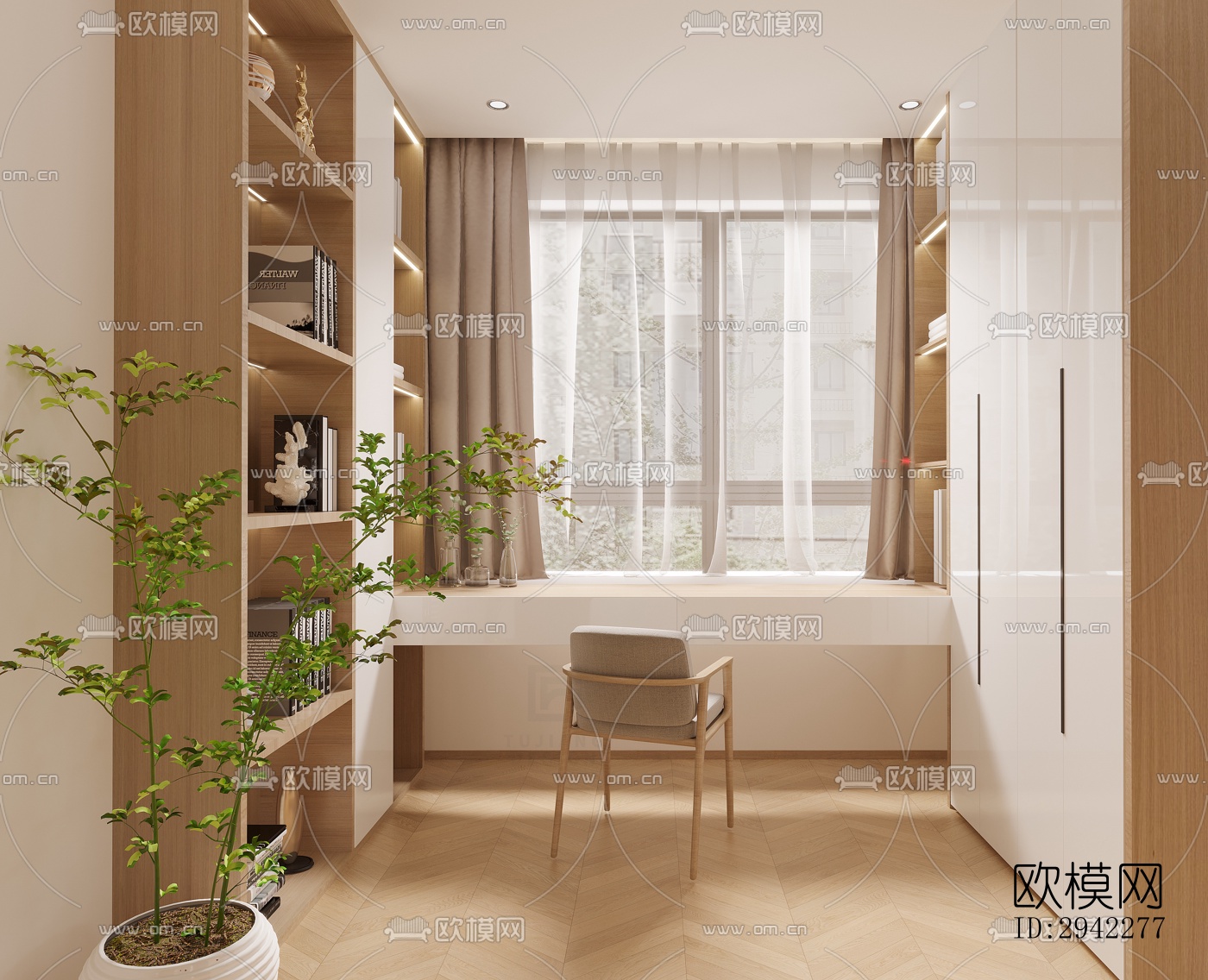 日式平层效果图下载（渲染图2）