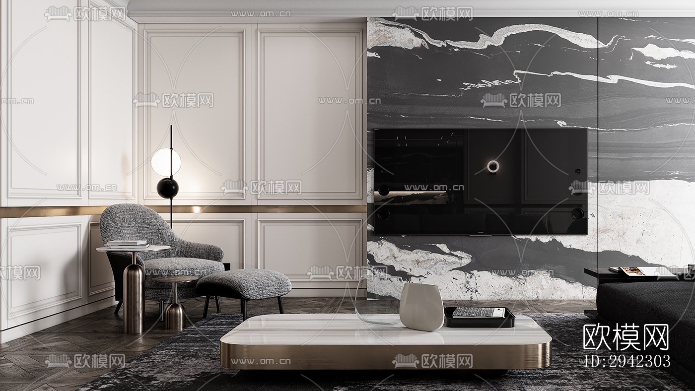 现代平层效果图下载（渲染图13）