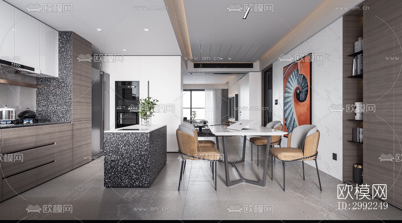 现代平层效果图下载（渲染图14）