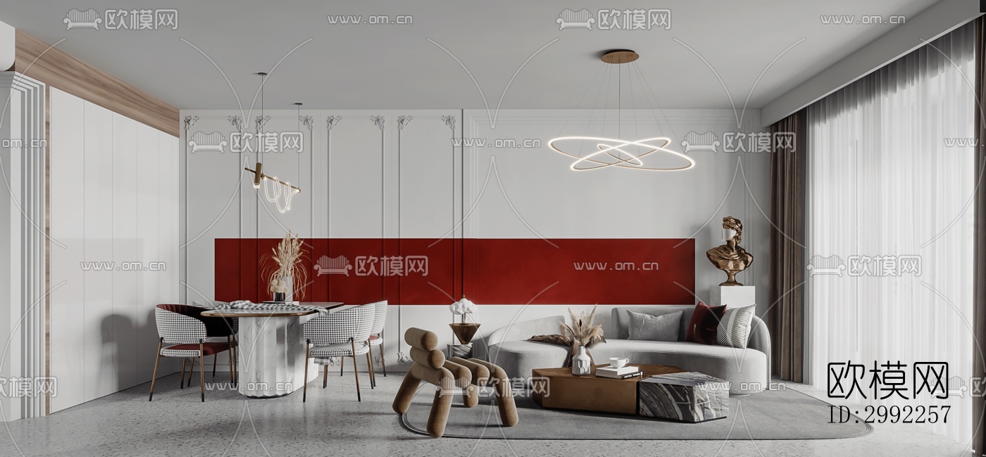 现代平层效果图下载（渲染图15）