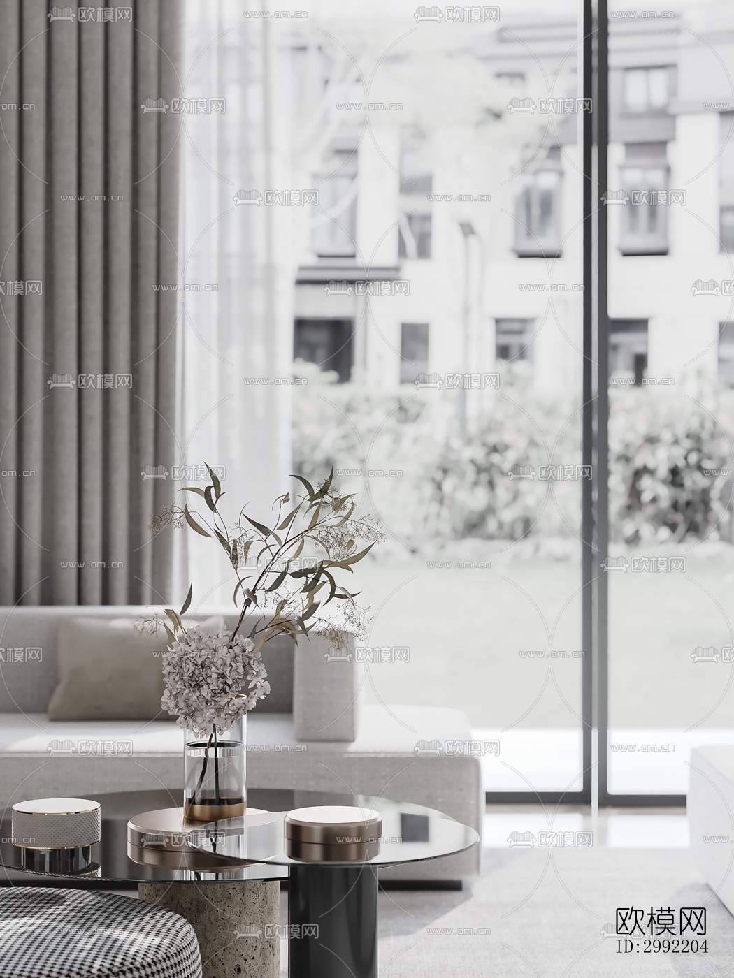 现代平层效果图下载（渲染图3）