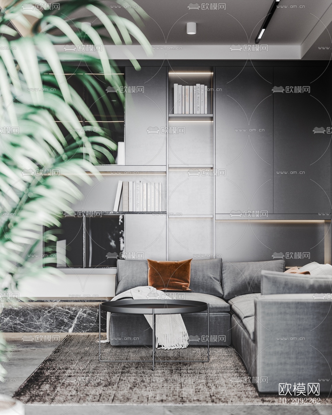 现代平层效果图下载（渲染图1）