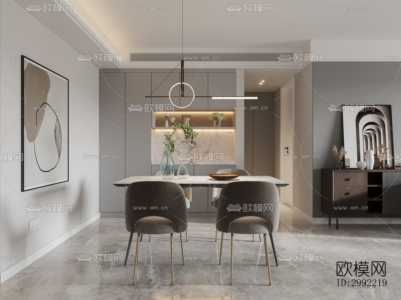 现代平层效果图下载（渲染图4）