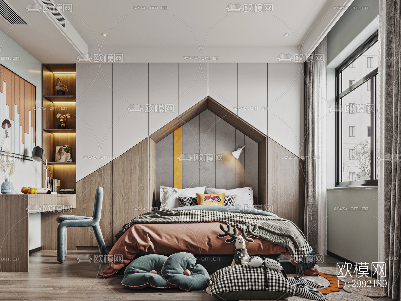 现代平层效果图下载（渲染图6）