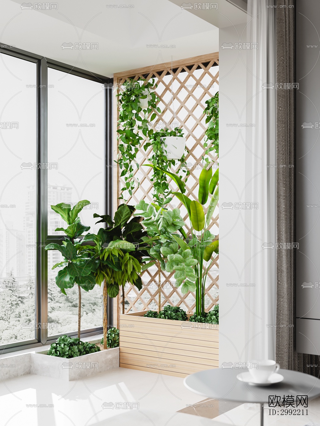 现代平层效果图下载（渲染图3）