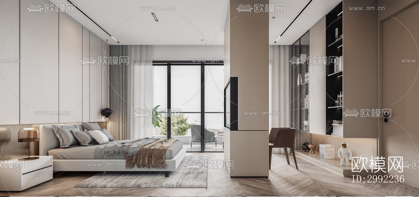 现代平层效果图下载（渲染图11）