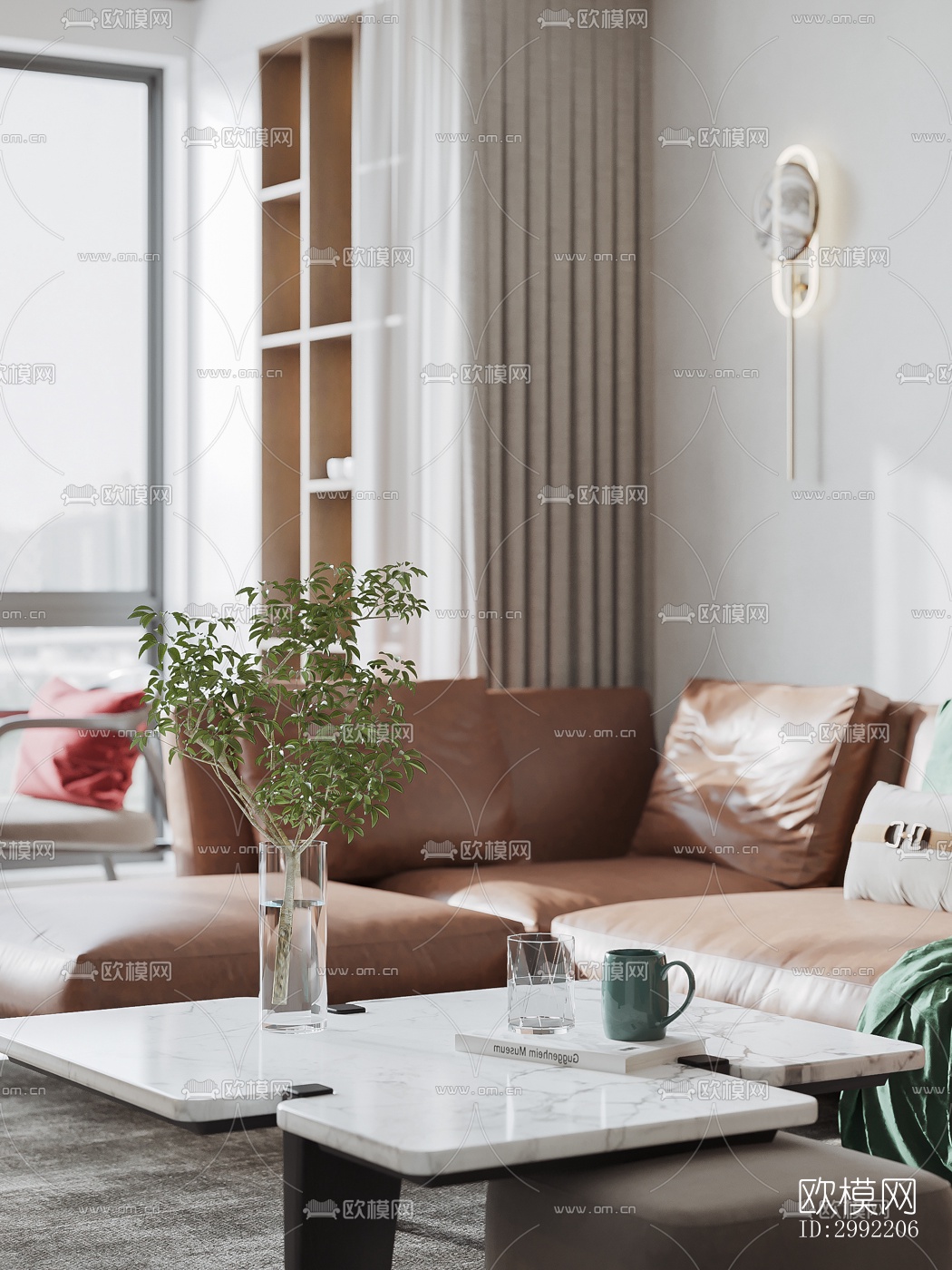 现代平层效果图下载（渲染图14）