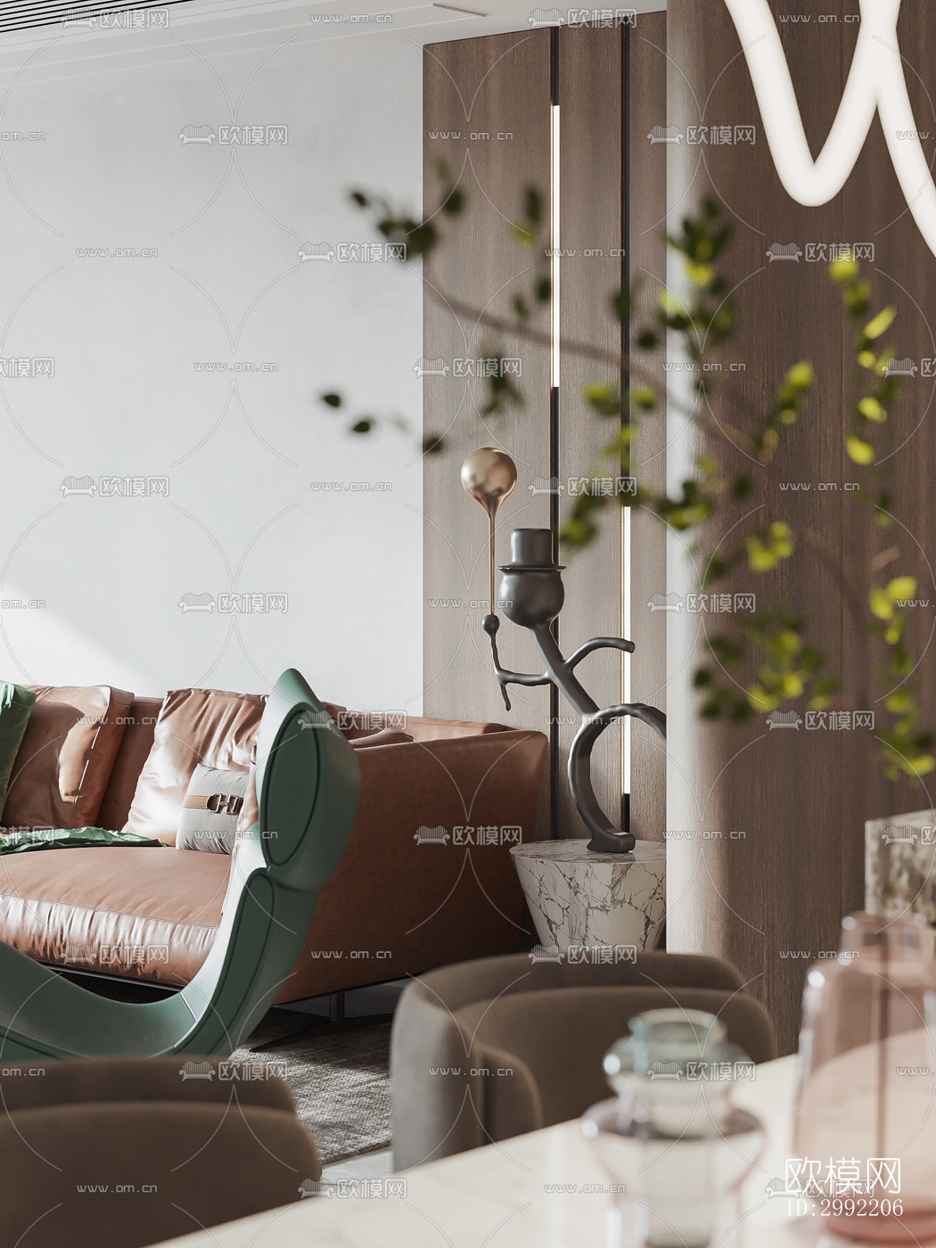 现代平层效果图下载（渲染图9）