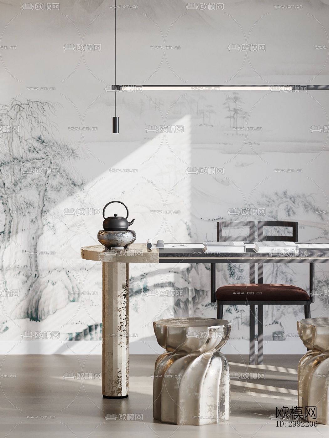 现代平层效果图下载（渲染图7）