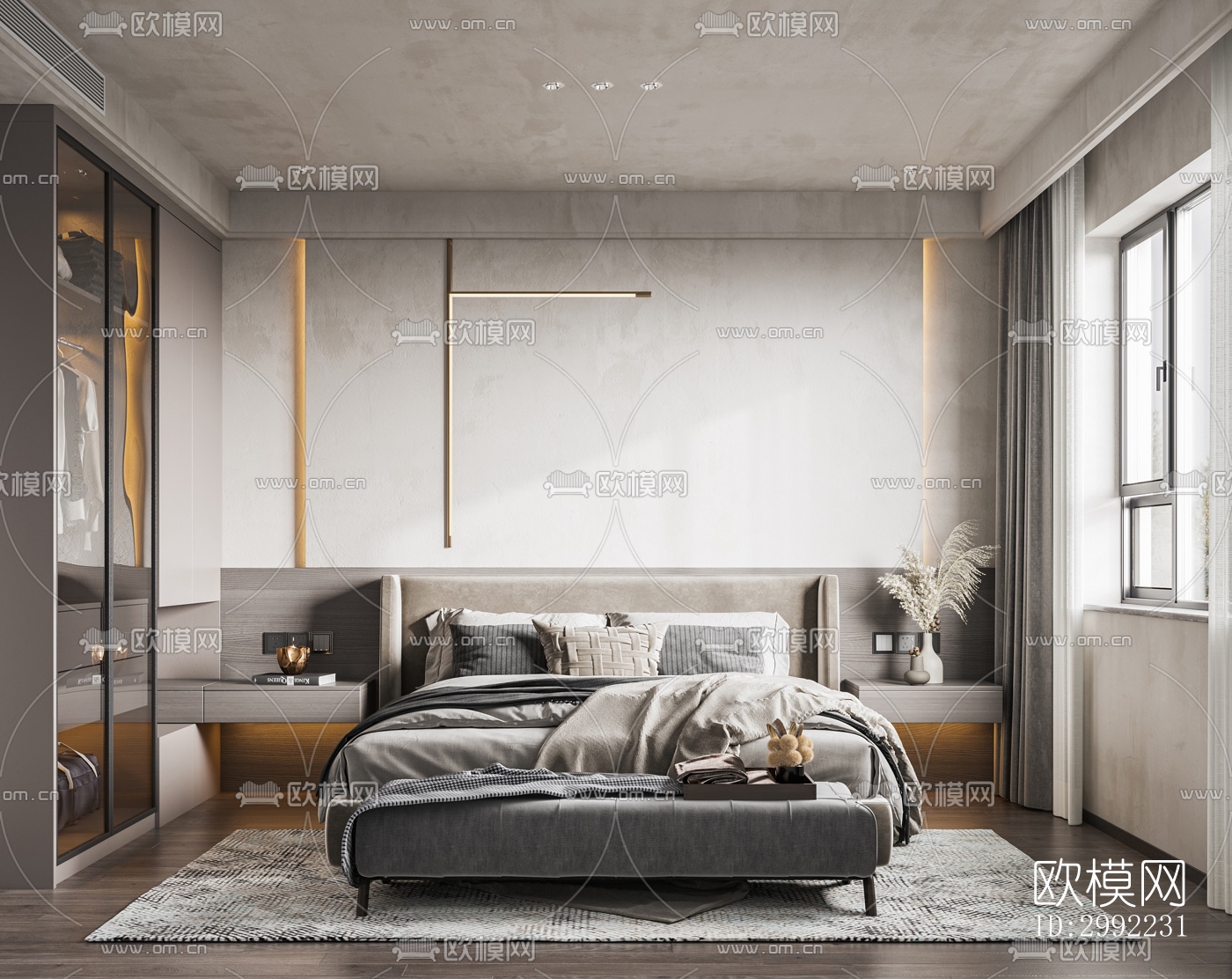 现代平层效果图下载（渲染图9）