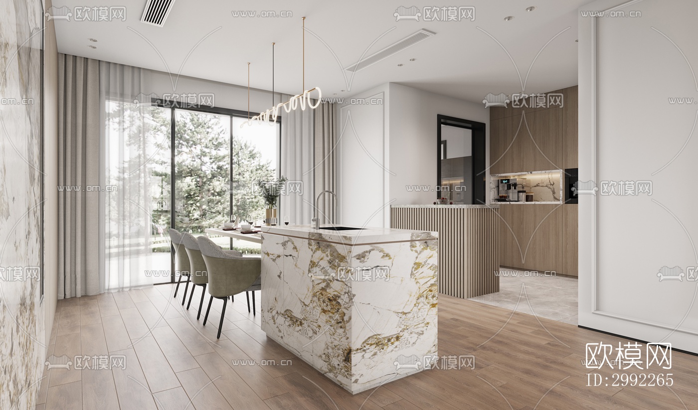 现代平层效果图下载（渲染图15）