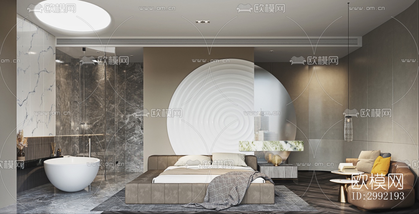 现代平层效果图下载（渲染图18）