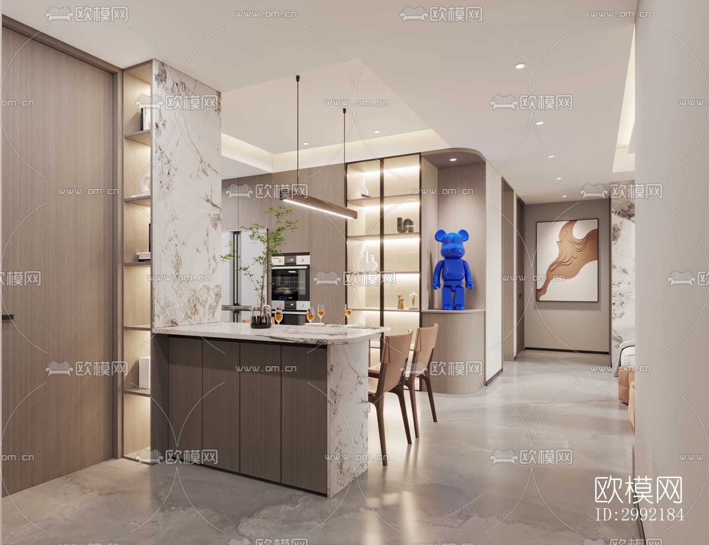 现代平层效果图下载（渲染图10）