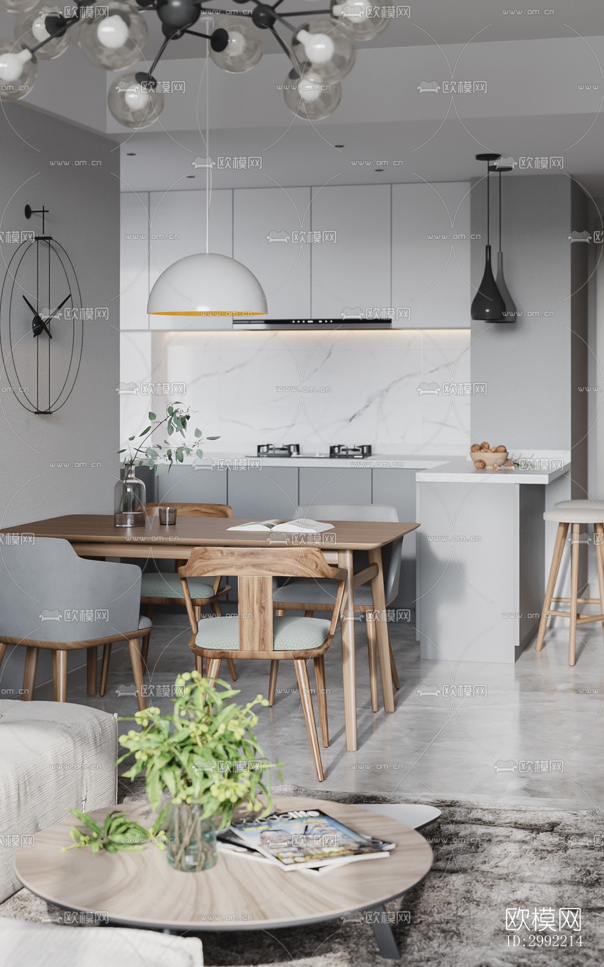 现代平层效果图下载（渲染图4）