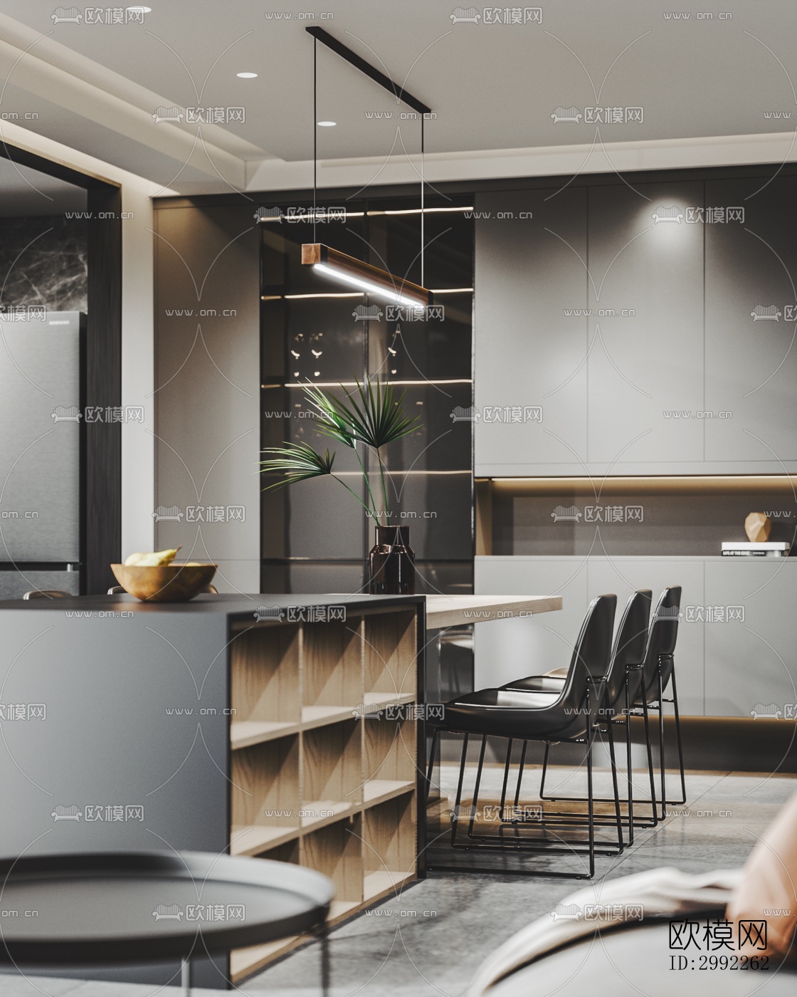 现代平层效果图下载（渲染图7）