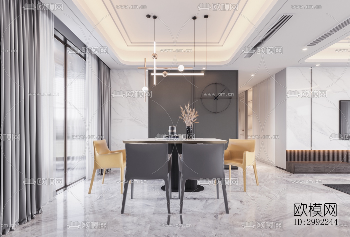 现代平层效果图下载（渲染图2）