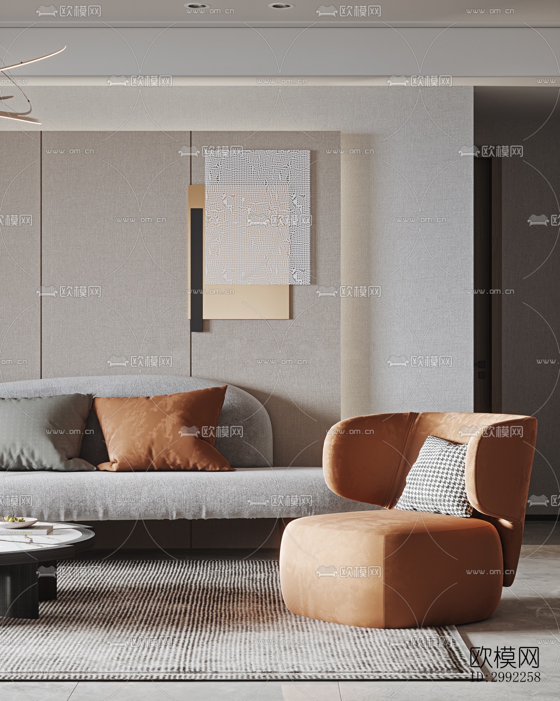 现代平层效果图下载（渲染图5）