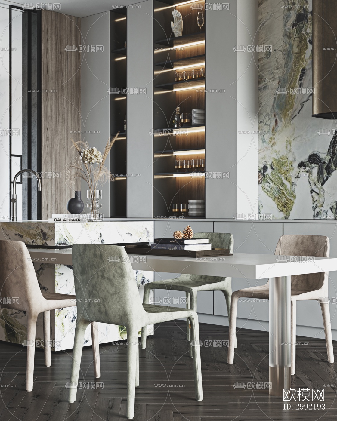 现代平层效果图下载（渲染图20）