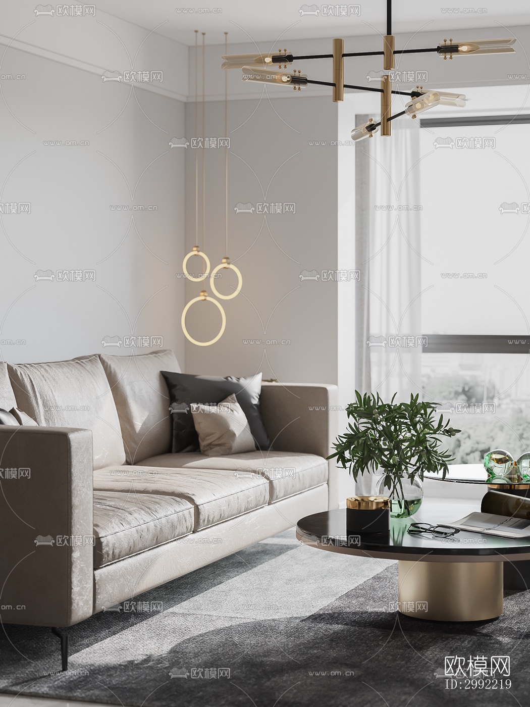 现代平层效果图下载（渲染图5）