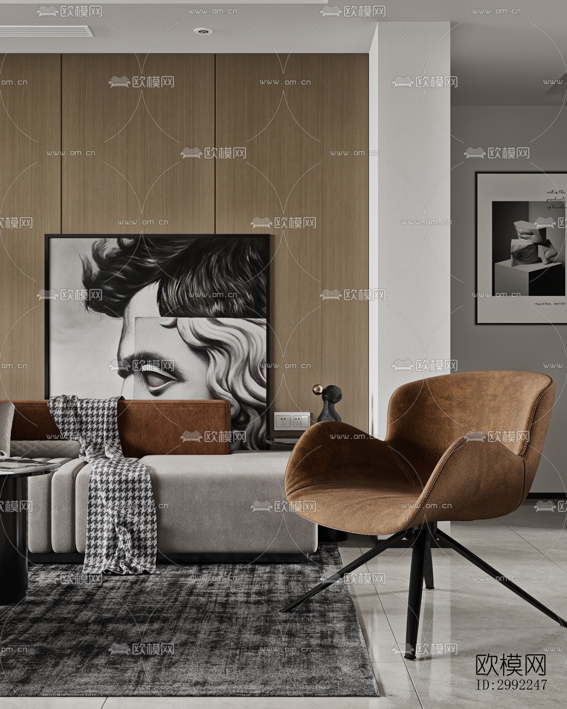 现代平层效果图下载（渲染图3）