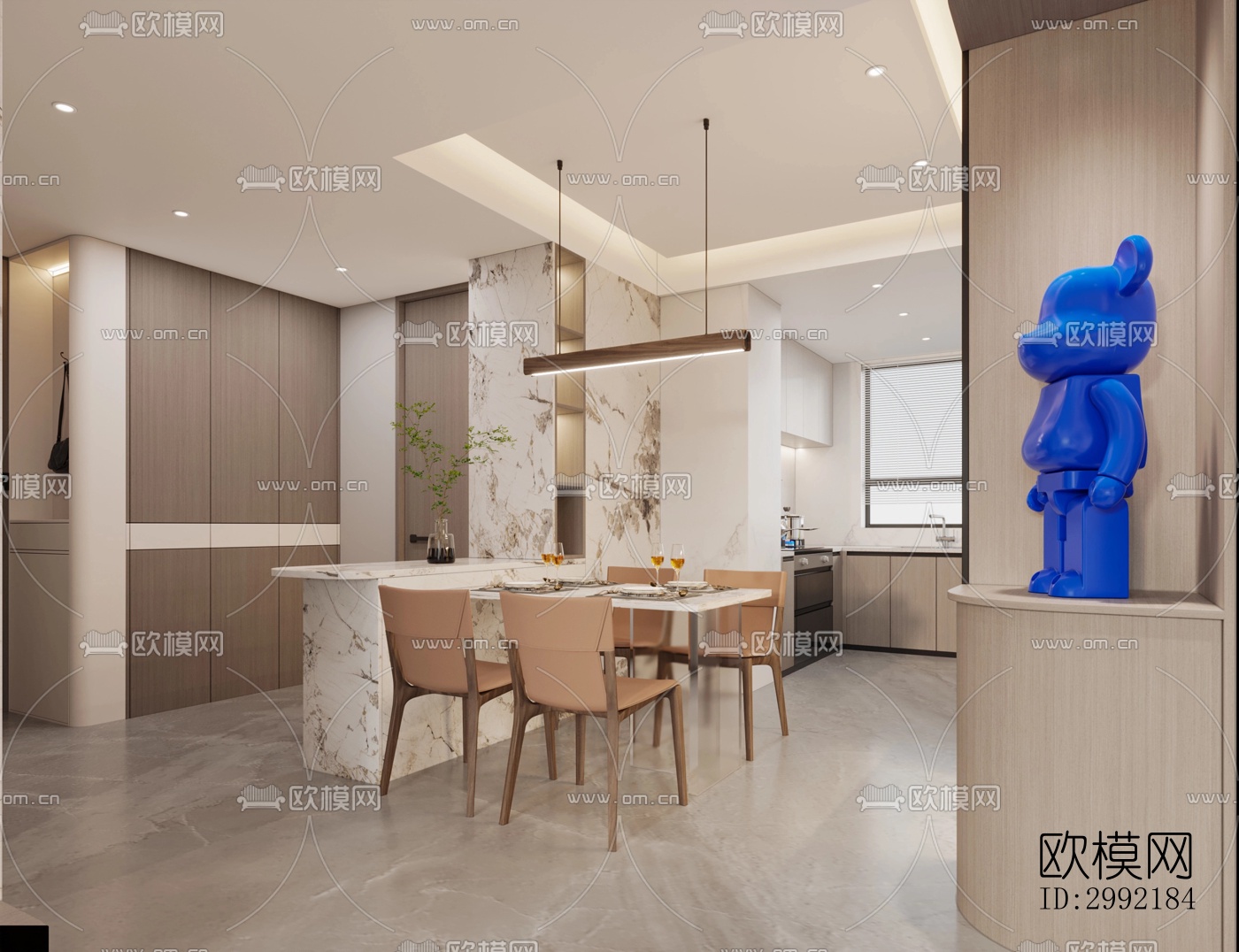 现代平层效果图下载（渲染图3）