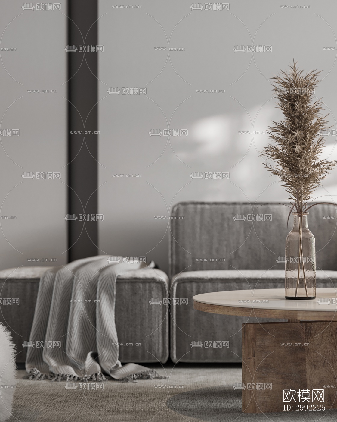 现代平层效果图下载（渲染图3）