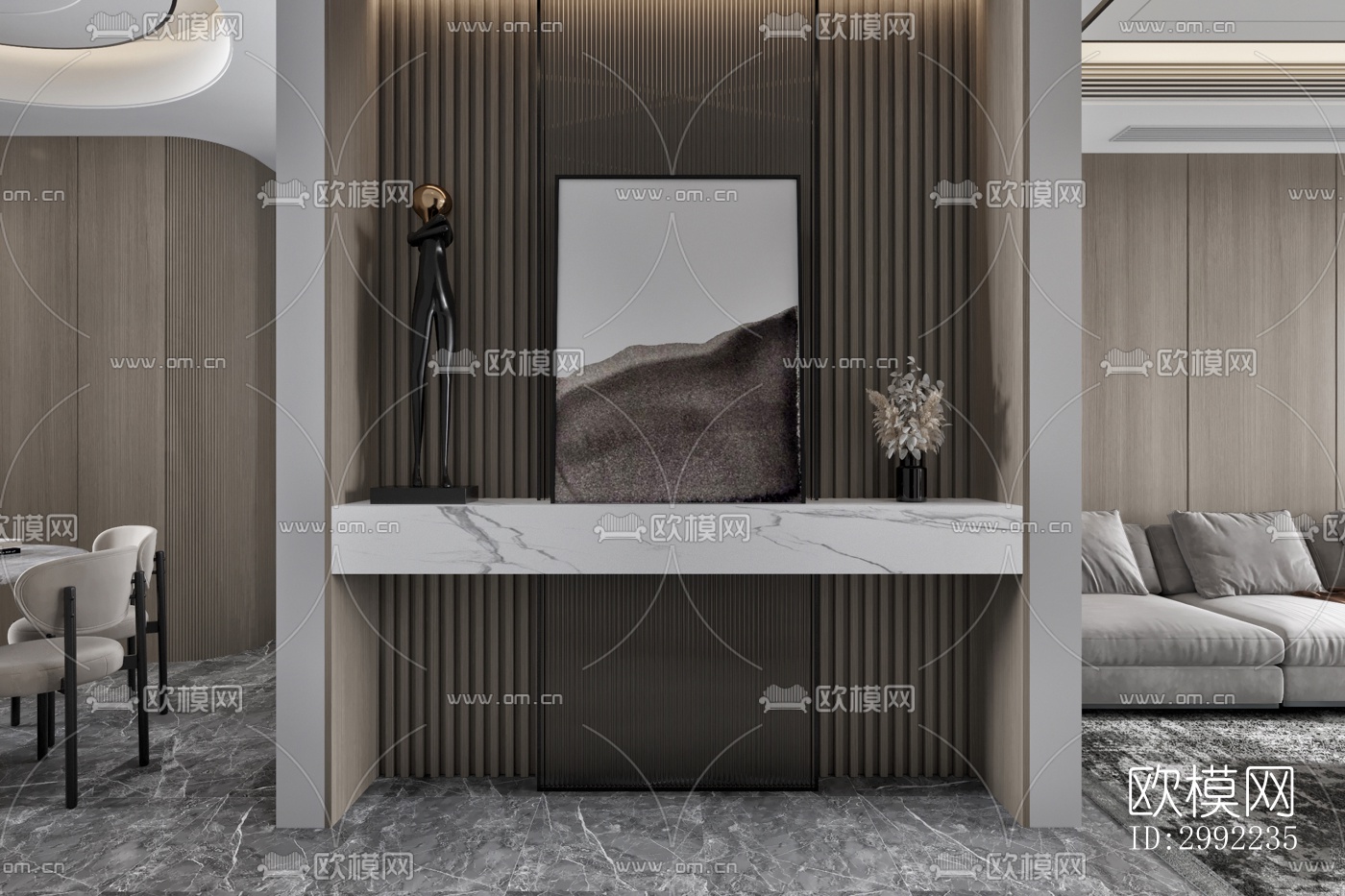 现代平层效果图下载（渲染图11）