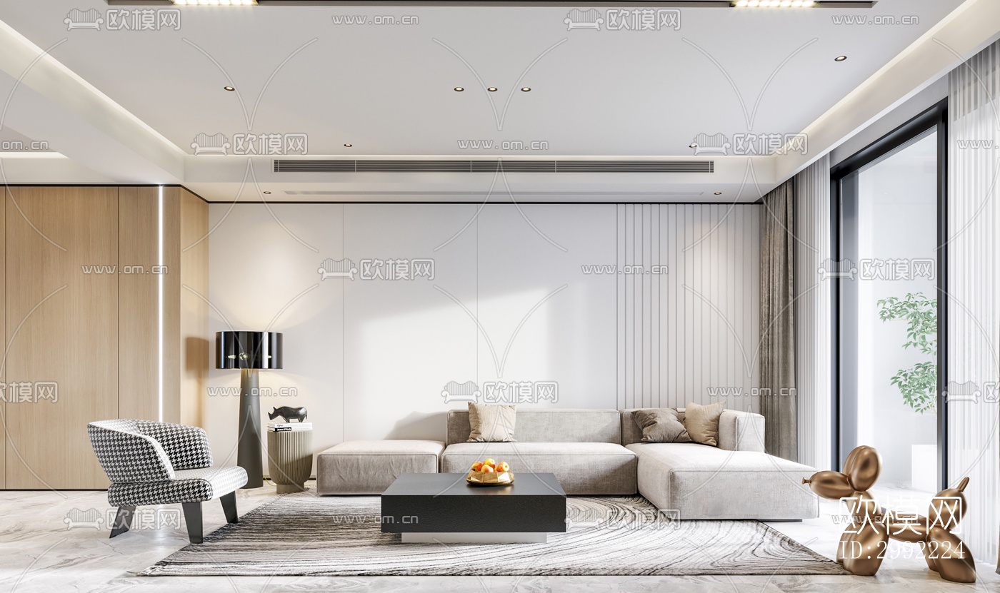 现代平层效果图下载（渲染图5）