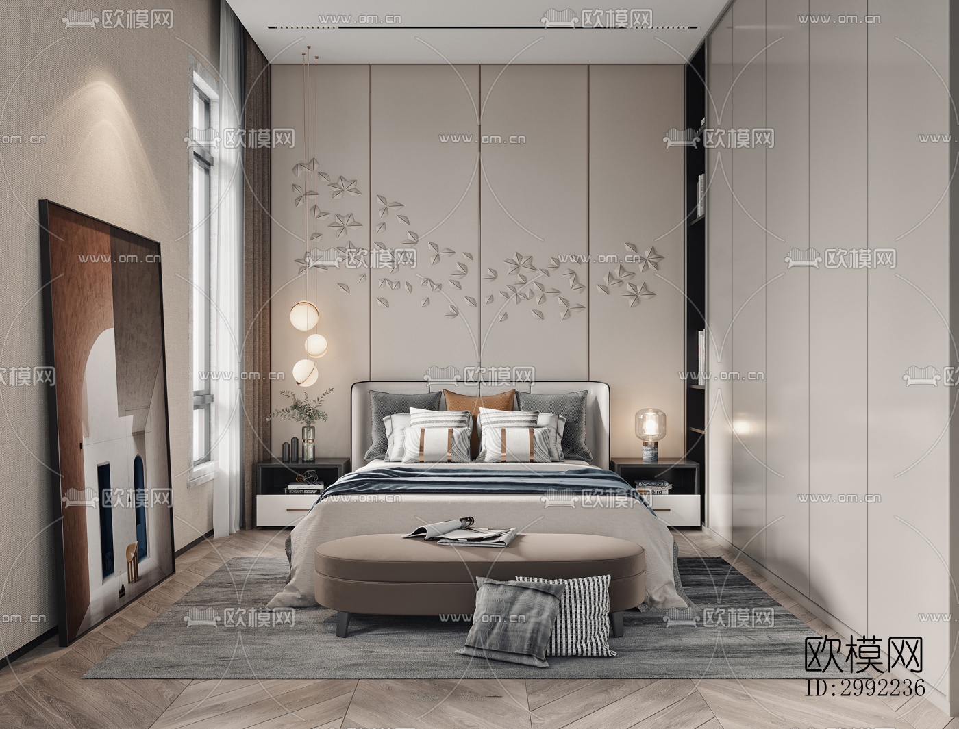 现代平层效果图下载（渲染图12）