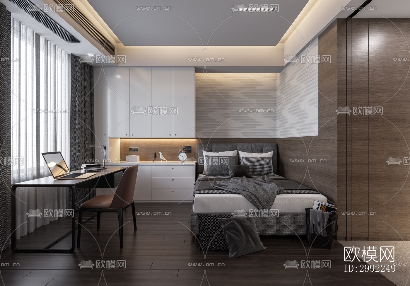 现代平层效果图下载（渲染图7）