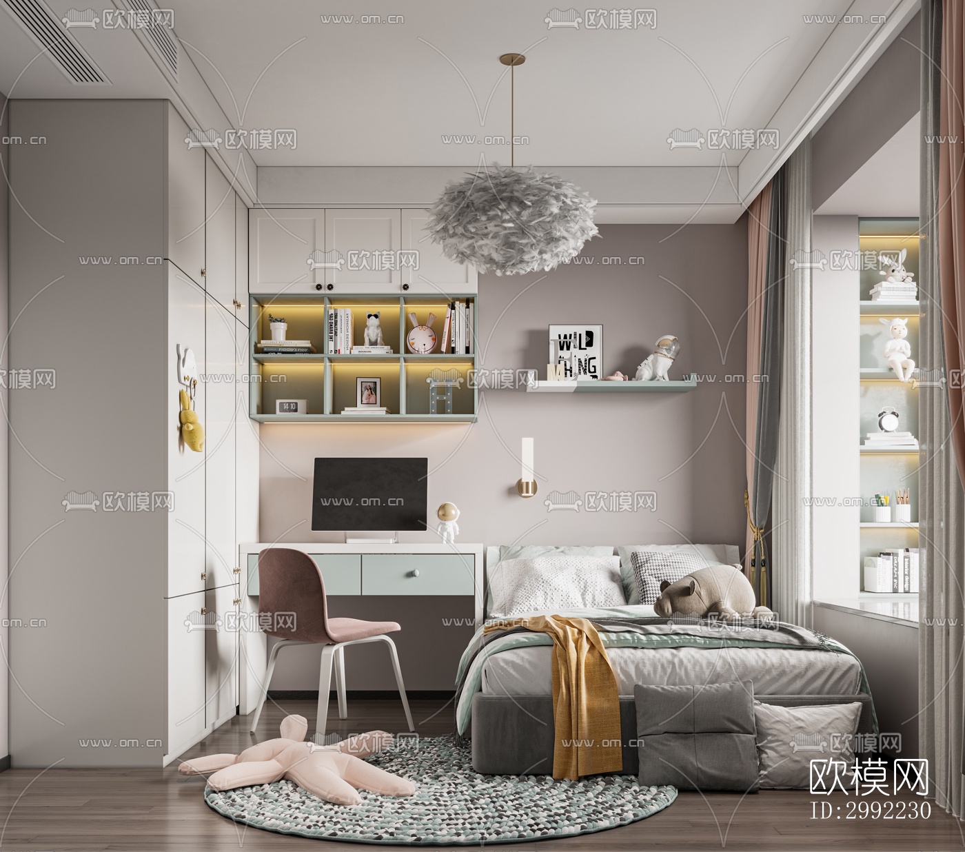 现代平层效果图下载（渲染图11）