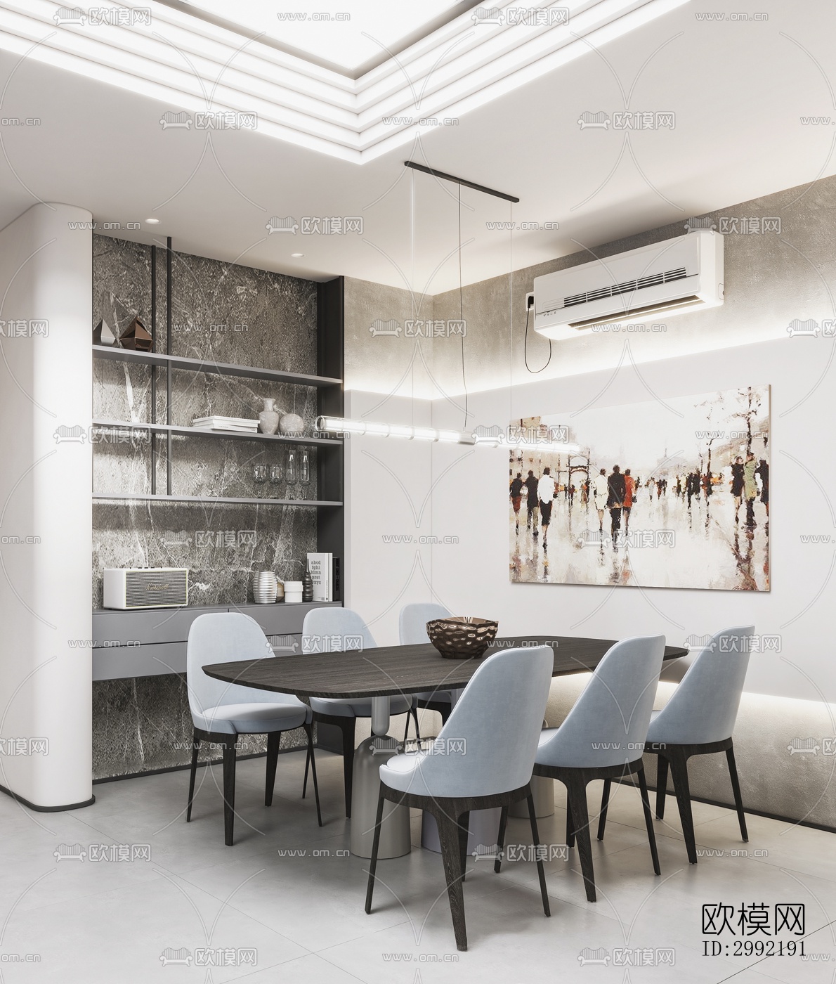 现代平层效果图下载（渲染图3）