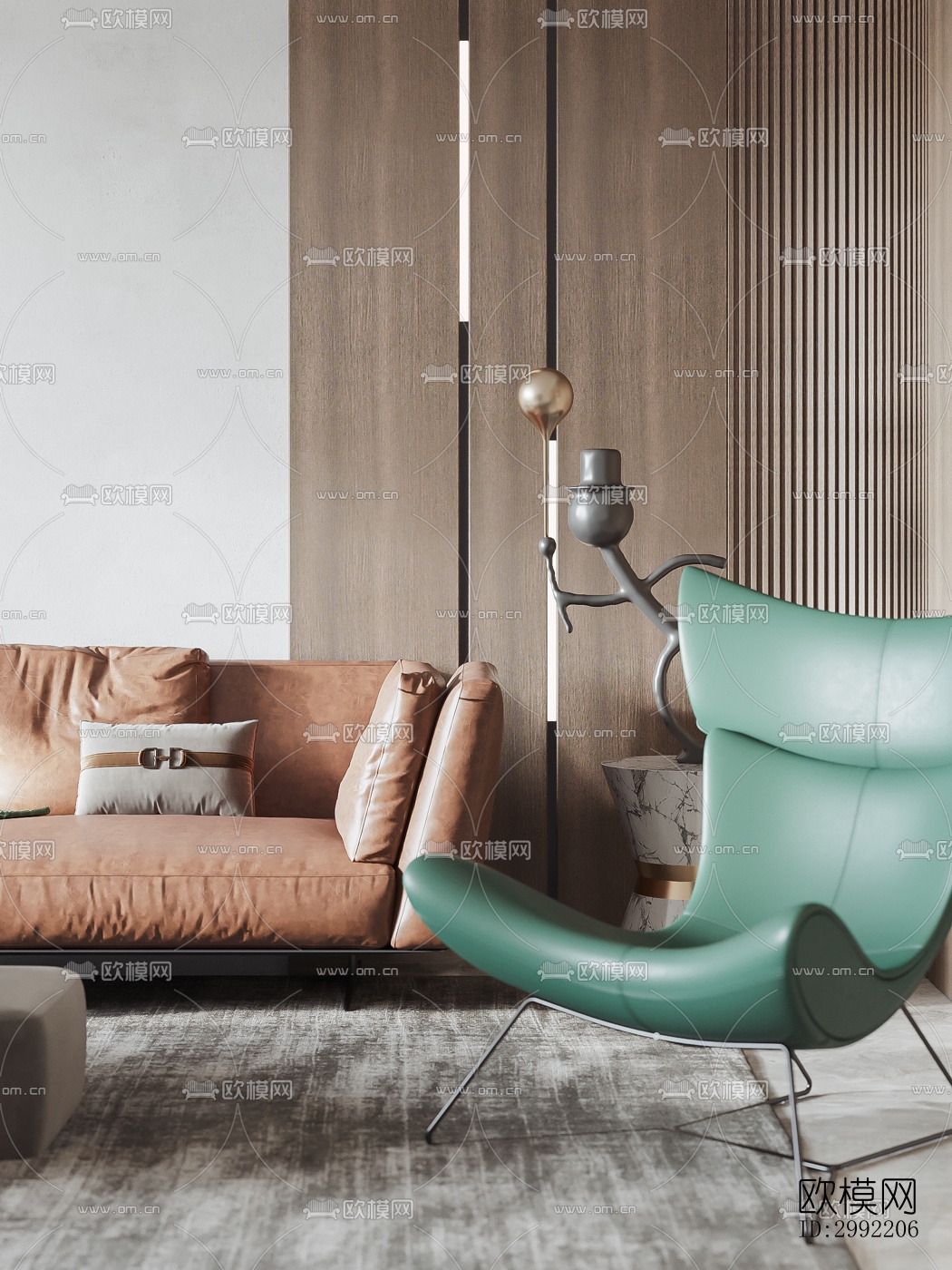 现代平层效果图下载（渲染图13）